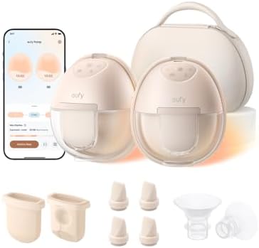 eufy Heated Wearable Breast Pump S1 Pro with Original Diaphragm (2-Pack), Original Duckbill Valvue (4-Pack) and Security Original 15mm Sizing Inserts (2-Pack), Slim Hands-Free Breast Pump