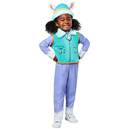Rubies Toddler Paw Patrol Everest Costume Jumpsuit, Headpiece, and Pup-Pack for Themed Parties and Halloween, As Shown, 4T