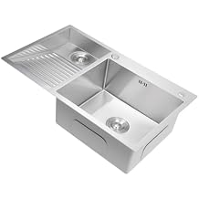 Laundry Utility Sink with Washboard, 31.5 * 18.9in Stainless Steel Kitchen Sink Top Mount&Under Mount Household Pool Balcony Room Wash Basin Laundry Pool for Bathrooms Garages Basements
