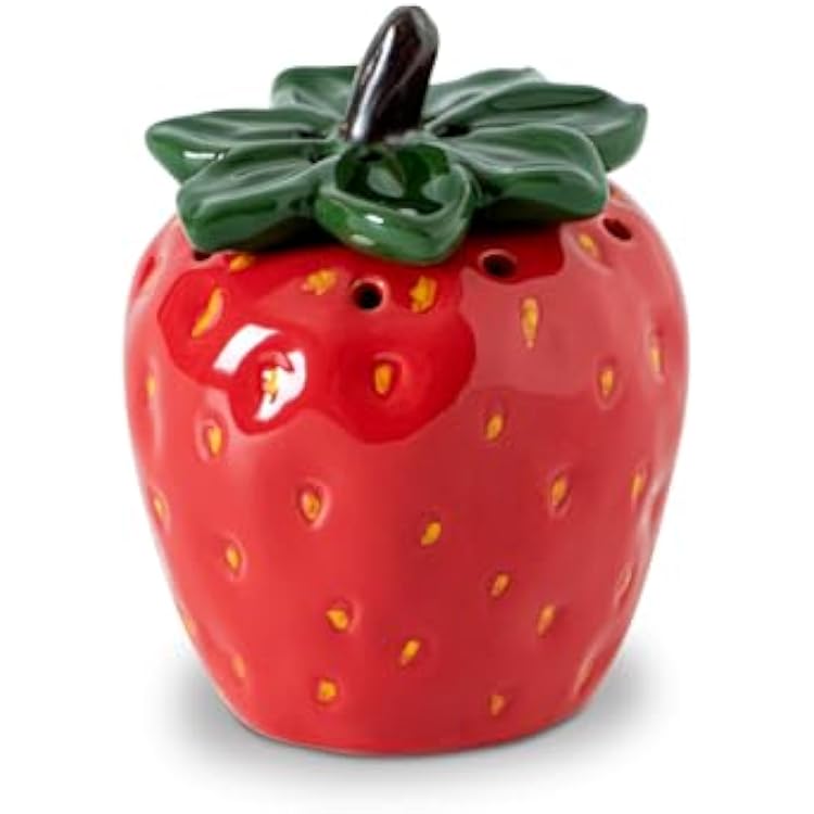 Strawberry Baking Soda Holder For Fridge Cute Bake Soda Fridge Holder For Odor Absorber Small Ceramic Container For Fridge Deodorizer Mini Jar Holding Refrigerator Odor Eliminator