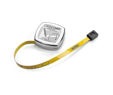 Cescorf Tape Measure, 6mm x 2m, Metric, with Blank Space Before Zero, Ideal for Dieticians, Nutritionists, Trainers