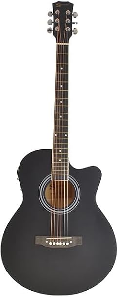Electro Acoustic Guitar Matt Black Finish 40” Cutaway