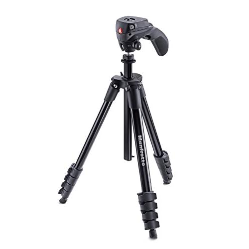 Manfrotto Compact Action Aluminium Tripod with Hybrid Head forEntry-Level DSLRs, Mirrorless up to 1.5kg Black