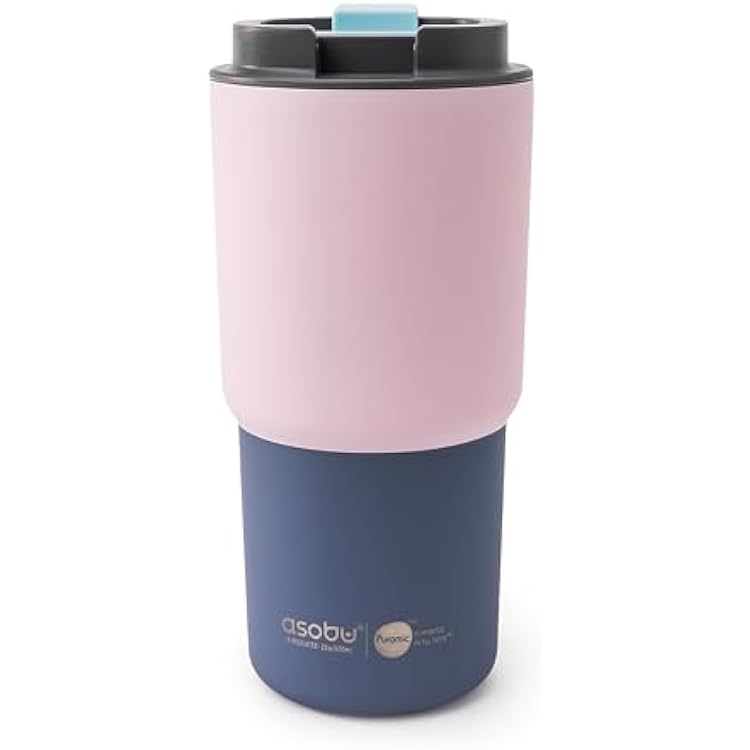 asobu 22oz Extra Large Ceramic-Lined Travel Mug with No Metal Taste-Keeps Flavors True Pastel Pink