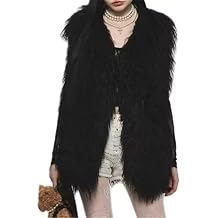 FurinFashion MSV1 Real Monglian Lamb Fur Vest For Women With Long Curly Hair Ladies Tibetan Sheep Fur Furry Cropped Gilet
