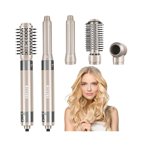 5 in 1 Hair Air Styler - Rotating Hair Dryer Brush 110000 RPM for Fast Drying & Hot-Air Automatic Wrap for Curling, Frizz-Free Blow Dryer Brush for Straightening Volumizing No Heat Damage