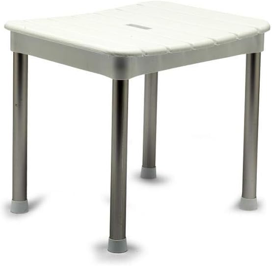 Primanova M-KV33-01 Eucalyptus Stool, Max. 100 kg Capacity, 37 x 34 x 30 cm, White