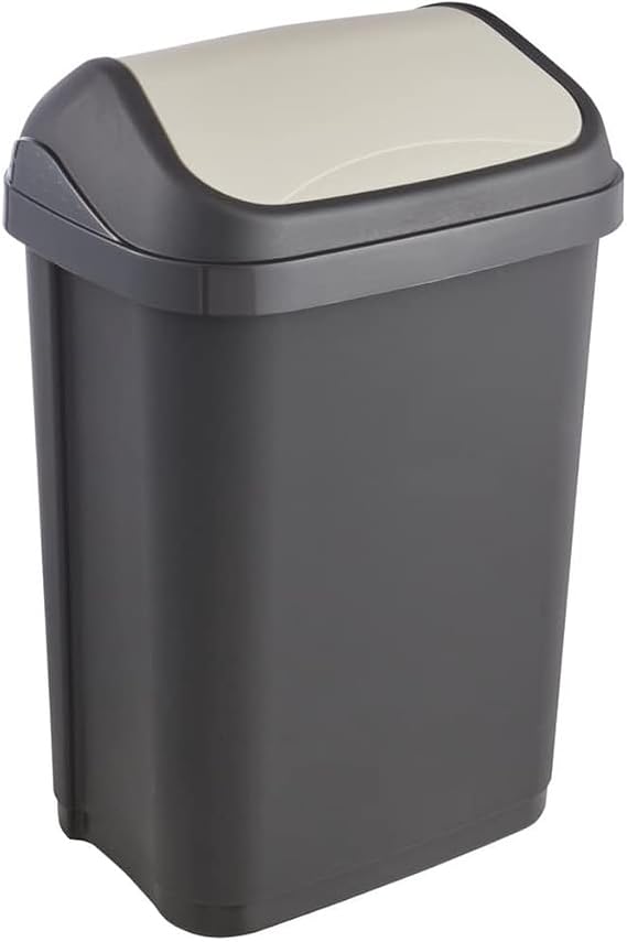 keeeper Waste Bin with Swing Lid, 10 Litre, Swantje, Graphite Grey