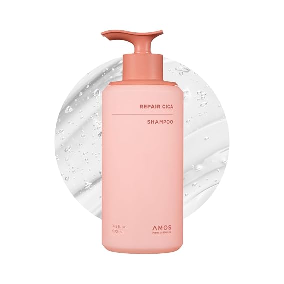 AMOS PROFESSIONAL Repair Cica Shampoo l Repairs, Strengthens, Nourishes for Split Ends & Breakage, Reverse Hair Damage from Bleach, Color, Chemical Services, 16.9 fl. oz.