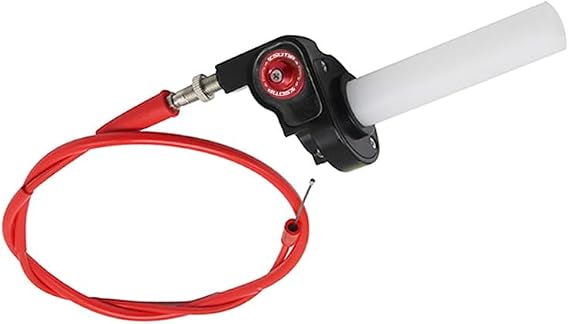 7/8" 22mm Twist Throttle Accelerator With Colorful Cable Set for CRF50 CRF70 XR50R XR75 Mini Pit Dirt Bike - Fits 4-Stroke Mini Pocket ATV (Red)