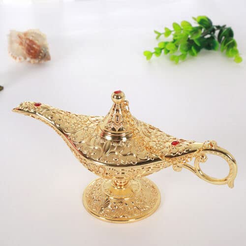 Vintage Aladdin Magic Genie Lamps Classic Collectable Light Lamp for Home Table Large Golden