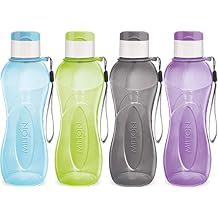 MILTON Sports Water Bottle Kids Reusable Leakproof 25 Oz 4-pack Plastic Wide Mouth Large Big Drink Bottle BPA &amp; Leak Free With Handle Strap Carrier For Cycling Camping Hiking Gym Yoga