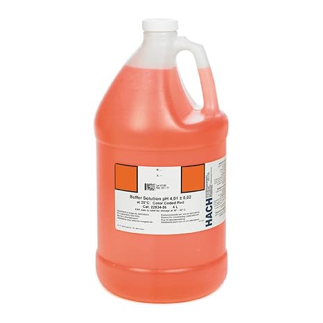 Hach Buffer Solution, pH 4.01 (NIST, Color-Coded Red, 4L, 2283456