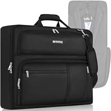 Garment Bags for Travel, 41'' Water-Resistant Carry On Garment Bag for Hanging Clothes, Large Suit Travel Bag Convertible Travel Garment Bag for Shirts, Dresses, Coats (Black)