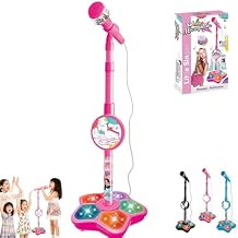 The All-in-One Microphone Toy That Makes Every Day a Concert, 2026 New Karaoke Microphone Toy with Adjustable Stand and LED Lights, Christmas Birthday Gifts for Little Singers(Pink)