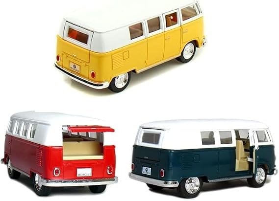 Kinsmart 1962 Volkswagen Classic Bus 1:32 Scale Diecast Model Toy Car Camper Van (compatible with), 5060D-KIT-GREEN