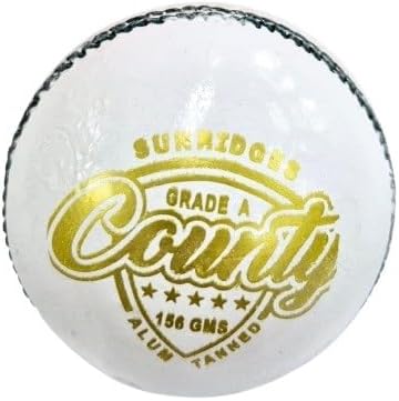 TABAKH SS County Professional Leather Cricket Ball, White