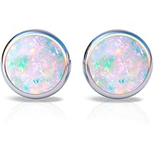 Opal Stud Earrings - 925 Sterling Silver 3mm White Opal Earrings Studs - Sterling Silver Opal Stud Earrings For Women