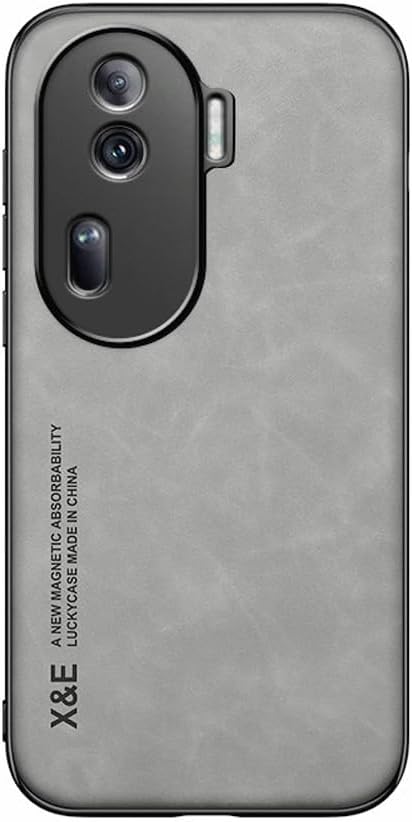 Kepuch Silklike Case for Oppo Reno 11 Pro 5G - Cover Bumper Built-in Metal Plate for Oppo Reno 11 Pro 5G - Gray