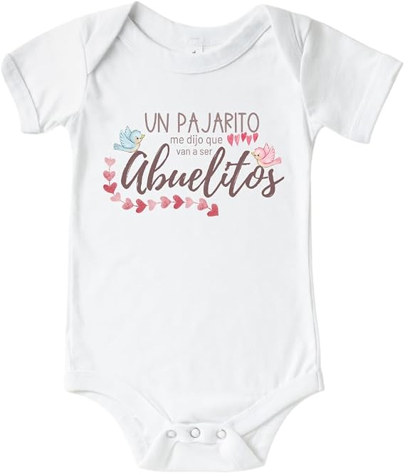 Pajarito Me Dijo Abuelito And Abuelita To Be, Grandma And Grandpa Baby Announcement In Spanish, Cute Pregnancy Announcement Gifts For Grandparents,