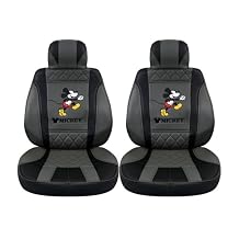 Next Mickey Mouse Auto Seat Covers, Front Pair: Superior Limited Edition, Grey and Black 2 Tone, 8851582525601