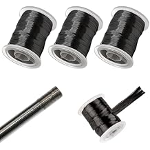 3rolls Fishing Rod Guide Ring Carbon Fiber Wrapping Line, DIY Fishing Carbon Fiber for Rod Building/Reinforcement and Repair, Carbon Fiber Fishing Rod Building Thread Repairing Binding Line
