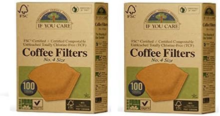 If You Care Unbleached Coffee Filters, 4 Cone, 100 Count - Pack of 2 If You Care