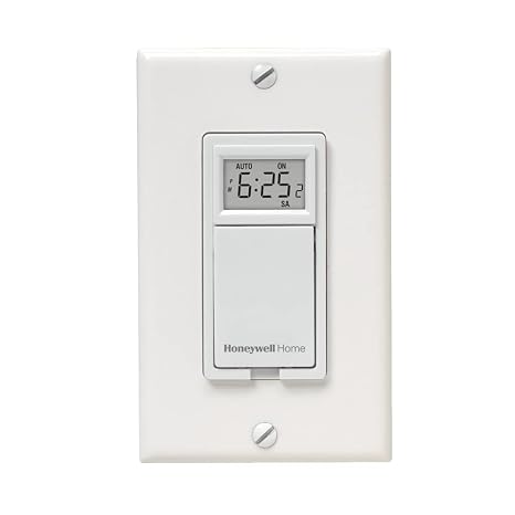 Honeywell 308670 RPLS530A 7-Day Programmable Timer Switch, White (Requires 40 W minimum) | RPLS530A (Requires 40 W Minimum) , 1 Pack