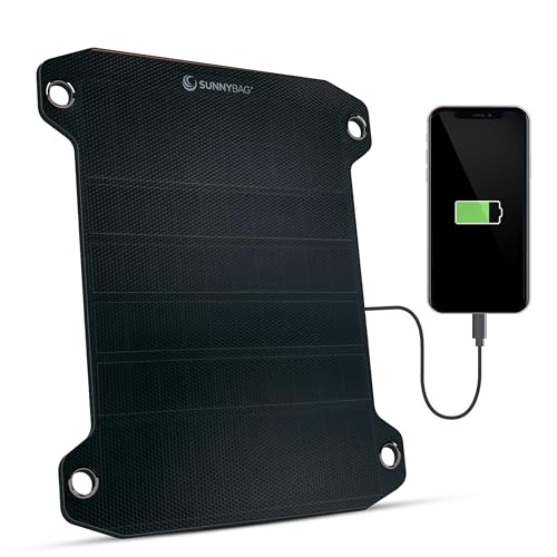 Sunnybag Leaf Pro 7.5 Watt Portable Solar Panel Lightweight, Efficient, Waterproof, Flexible Solar Charger with USB Port for Mobile Phone, Smartphone, Power Bank, Ideal for Hiking, Camping, Outdoor