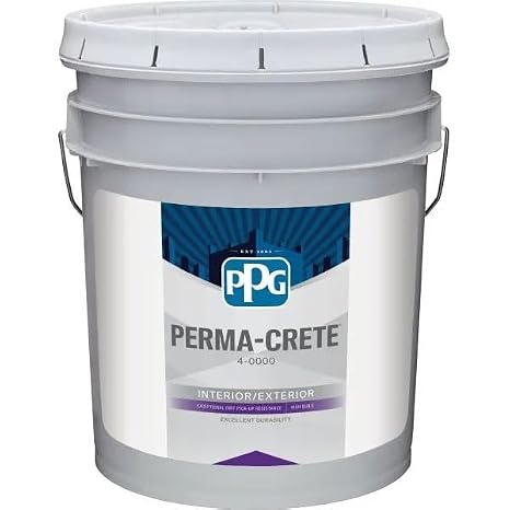 PPG Perma-Crete PLEX-Seal WB Clear Sealer - Water-Based Acrylic Interior/Exterior Sealer for Concrete & Masonry Surfaces - 5 Gallon - Satin