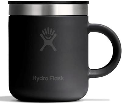 Hydro Flask Coffee Mug Insulated Stainless Steel, Non Spill, Leak Resistant Travel Mug 6 Oz Tonal Black