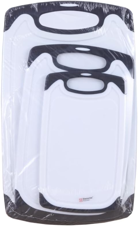 Elemental Kitchen 3-Piece Plastic Cutting Board Set