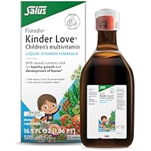 Floradix Kinder Love Childrens Multivitamin - Herbal Supplement - Liquid Multivitamin for Kids - Vitamins A, C, D &amp; E, Calcium &amp; More - Vegetarian, Non-GMO, Gluten-Free - 16.9 fl oz