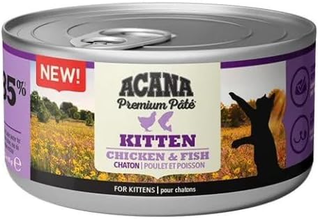 Acana Premium Pate (Ezme) Konserve Yaş Kedi Maması, Tavuklu ve Balıklı, Yavru Kedi, 85 gr