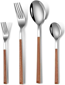 16 Pieces Stainless Steel Dinnerware Set Flatware Fork Spoon Service for 4,Kitchen Utensil Set Tableware Cutlery Set for Home and Restaurant