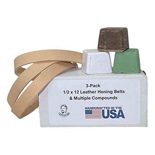 12 x 12 Leather Honing & Polishing Belt -Strop Fits Original Work Sharp Machine 3 Pack