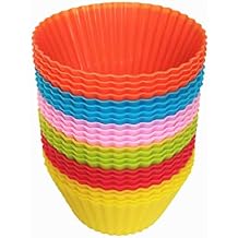 Xindejia 24 Pack - Silicone Baking Muffin Cup Cupcake Liners Molds Set