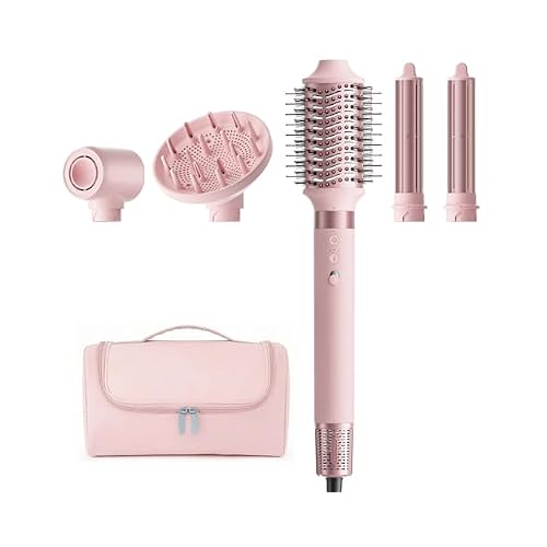 MESCOMB 5 in 1 High-Speed Hot Air Styler - Professional Frizz-Free Hair Dryer Brush, Fast Drying Hair Dryer with Diffuser, No Heat Damage Air Styler Wrap - Curl, Volumize