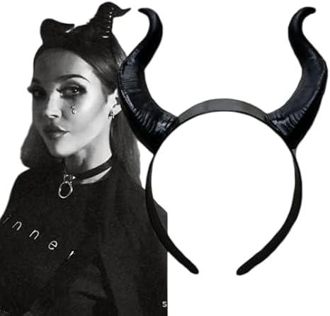 Sheep Horn Floral Hair Band Gothic Headband Headwear For Halloween Cosplay Photo Props