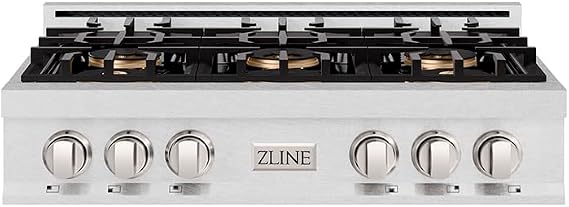 ZLINE 36 in. Classic Gas Rangetop with 6 Burner DuoProTM Cooktop in Satin Stainless Steel (PCRTS-36)