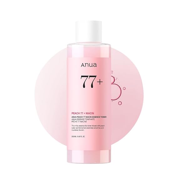 Anua Peach 77 Niacin Essence Toner, 8.45 fl oz | Gentle Exfoliating & Radiant Facial Essence, Hydrating & Soothing Toner, Niacinamide, Ceramide, Panthenol, Makeup Prep