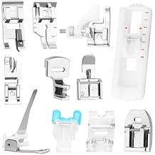 11Pcs Sewing Machine Presser Foot Set, Zinc Alloy Sewing Presser Feet, Easy Install Snap On Presser Foot with Pleating Foot, Invisible Zipper Foot Sewing Machine Accessories for Sewing Machine