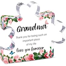 Mothers Day Mom Gifts for Grandma from Granddaughter Grandson - Cute Engraved Acrylic Block Puzzle Piece - Mother's,Christmas,Birthday, Anniversary Home Office Desk Presents Ideas for Women Her