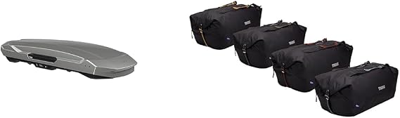 Thule Motion 3 XL LowTitan Roof Box with GoPack Duffel Set Bundle