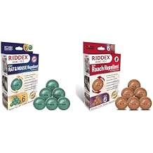 Riddex Home Rat & Mouse Rodent Spheres and Roach Deterrent Spheres Bundle - Plant Based Formula and Essential Oils, 6-Pack for Indoors - Safe Around Kids and Pets