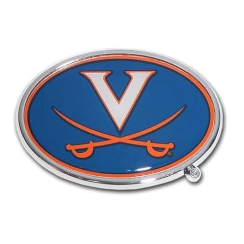Elektroplate University of Virginia Cavaliers Color & Chrome Plated Premium Metal Car Truck Motorcycle NCAA College Emblem