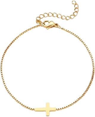 Heavenly Metals Cross Bracelets for Women & Girls Dainty Christian Jewelry in 18K Gold and Silver Adjustable Fit USA Faith-Based Brand