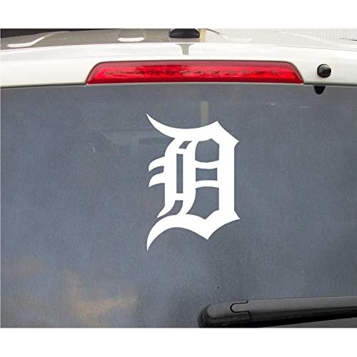 Detroit Michigan State 6 Tall D Initial Logo Symbol Die Cut Decal for Cars Laptops Tablets Skateboard - White Color
