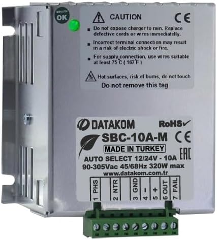SBC-10A-M 12/24V Auto Select, 10A, 4 Stages, 90-305 Vac Battery Charger