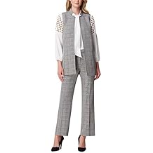 Tahari ASL Petite Long Plaid Vest